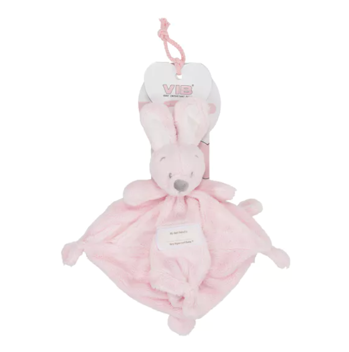 Doudou lapin rose pastel VIB