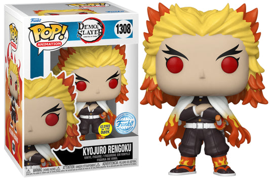 funko pop demon slayer kyojuro rengoku glow in the dark 1308 special edition