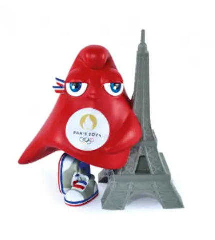 Figurine JO de Paris 2024 avec Phryge et Tour Eiffel