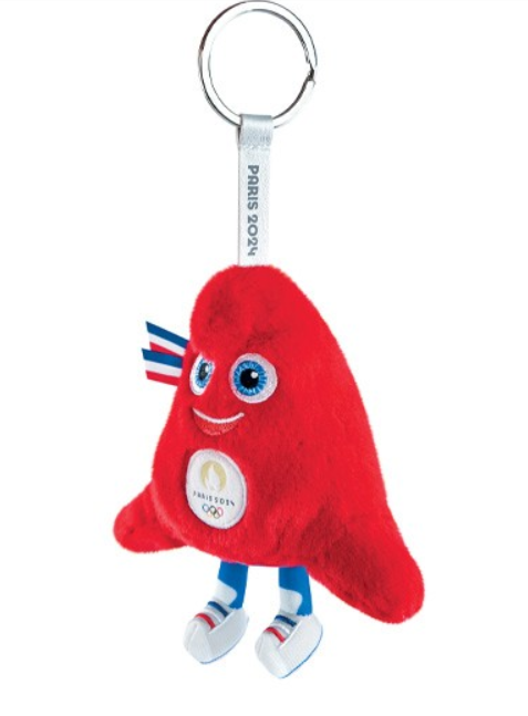 porte clé mascotte peluche jeux olympiques de Paris 2024 rouge