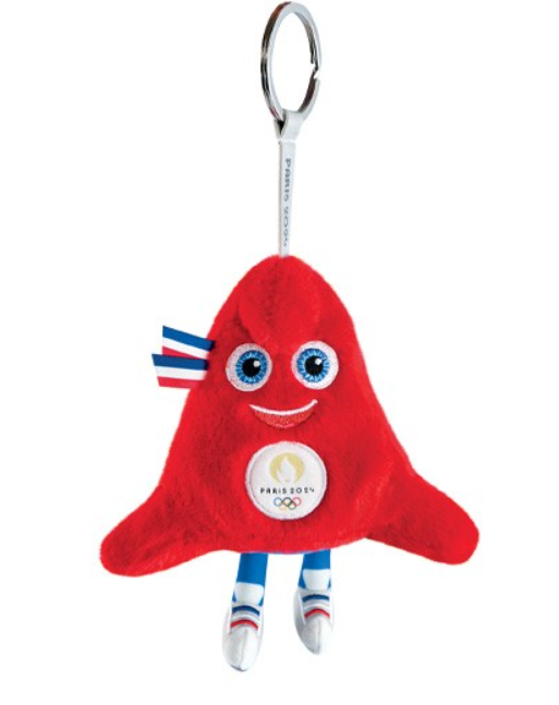 porte clé peluche mascotte jeux olympiques de Paris 2024 rouge