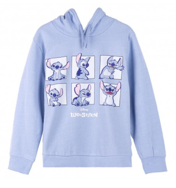 sweat shirt à capuche enfant disney stitch bleu