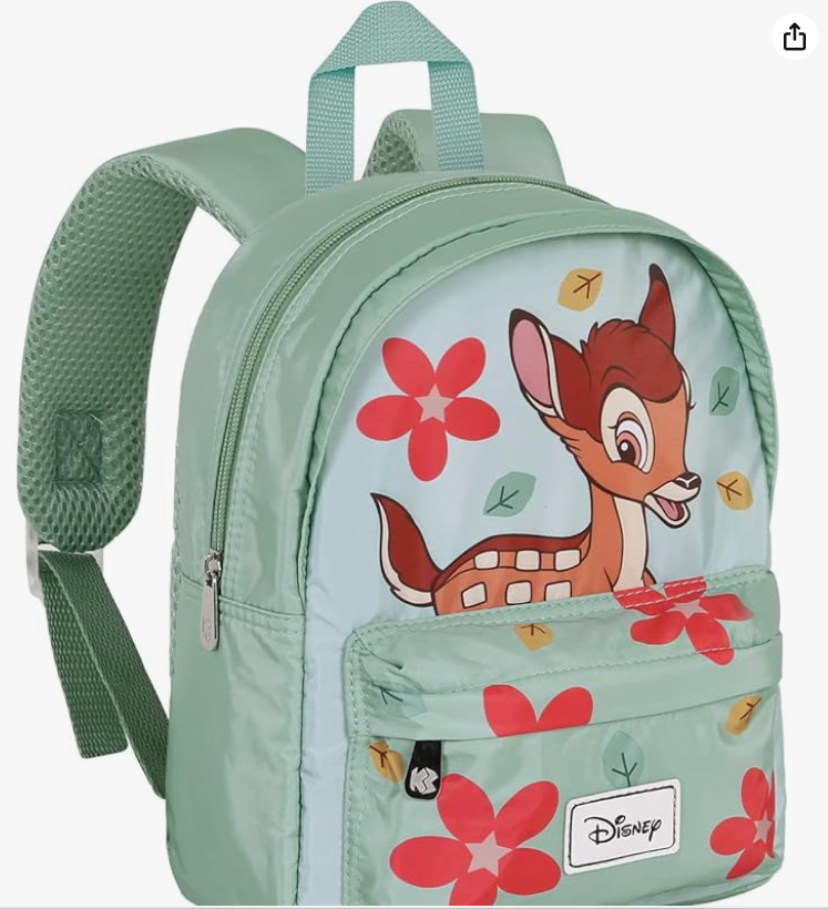 sac a dos prescolaire enfant disney bambi vert